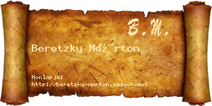 Beretzky Márton névjegykártya